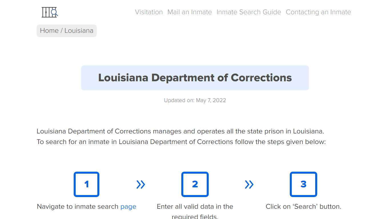 Louisiana Inmate Search – Louisiana Department of Corrections