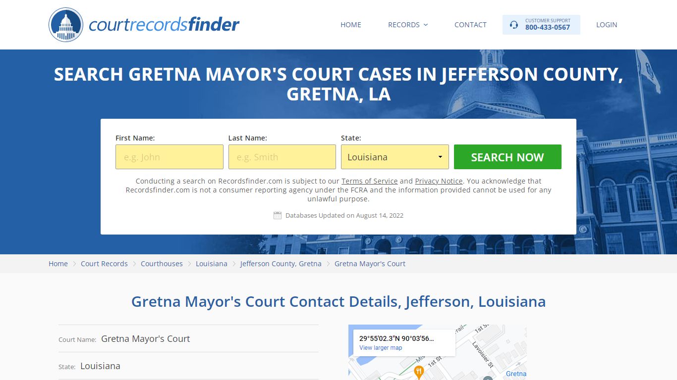 Gretna Mayor's Court Case Search - Jefferson County, LA ...